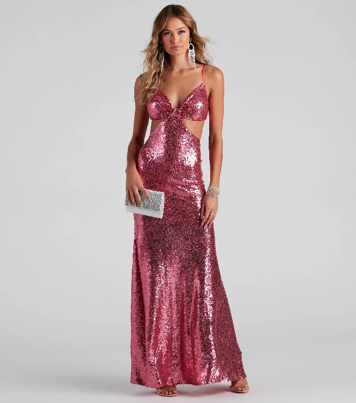Lowest Prices Guaranteed!Athena Formal Cutout Sequin Dress