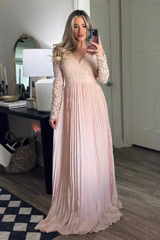 Mega Sale Happening Now!Spring Pleats Maxi Dress: Light Pink